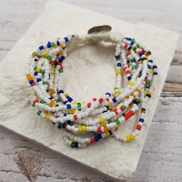 Seed Bead Solid Bracelet: Blue