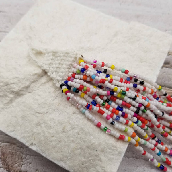 Seed Bead Solid Bracelet: Rainbow red