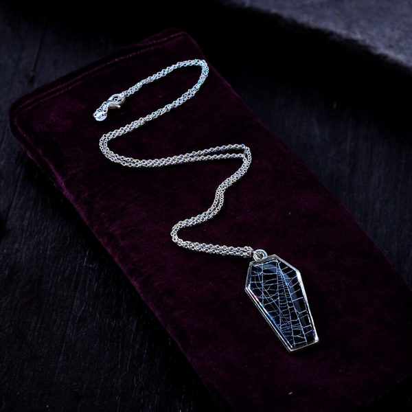 Real Spiderweb Coffins Silver (Necklace)