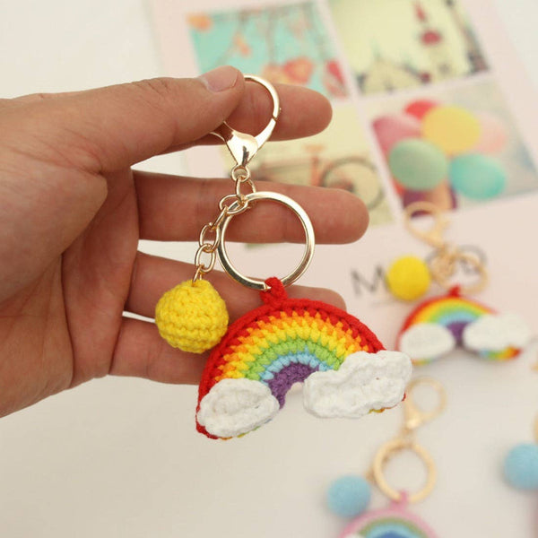 Koco - Handmade Knitted Rainbow Keychain: PURPLE