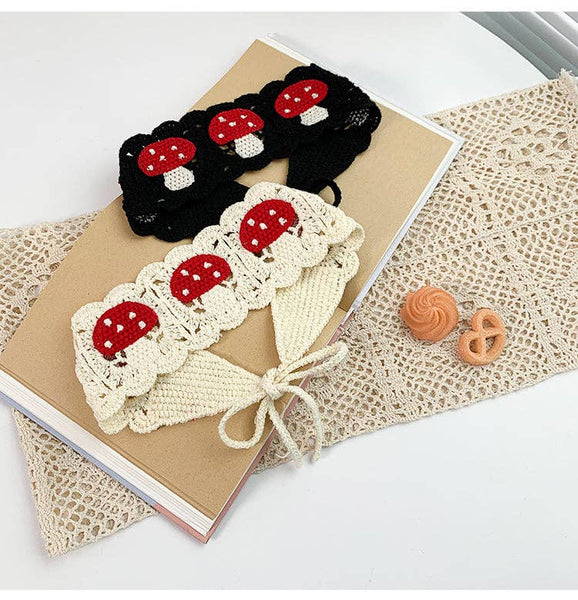 Handmade Crochet Mushroom Headband: Khaki