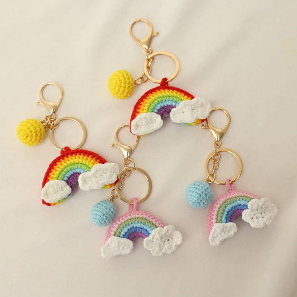 Koco - Handmade Knitted Rainbow Keychain: PURPLE