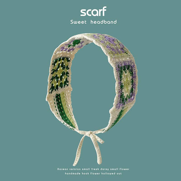 Handmade Crochet Boho Headband - Summer's Perfect Accessory: GREEN