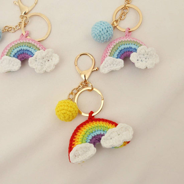 Koco - Handmade Knitted Rainbow Keychain: PURPLE