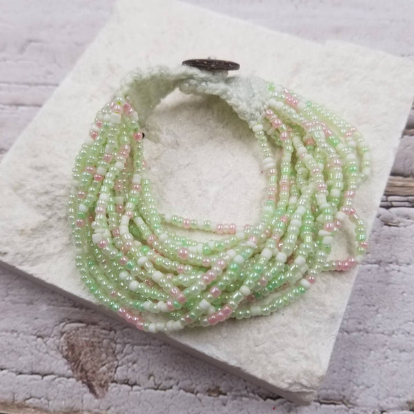 Seed Bead Solid Bracelet: White