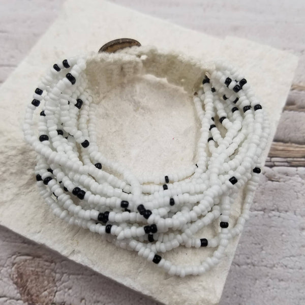 Seed Bead Solid Bracelet: Black