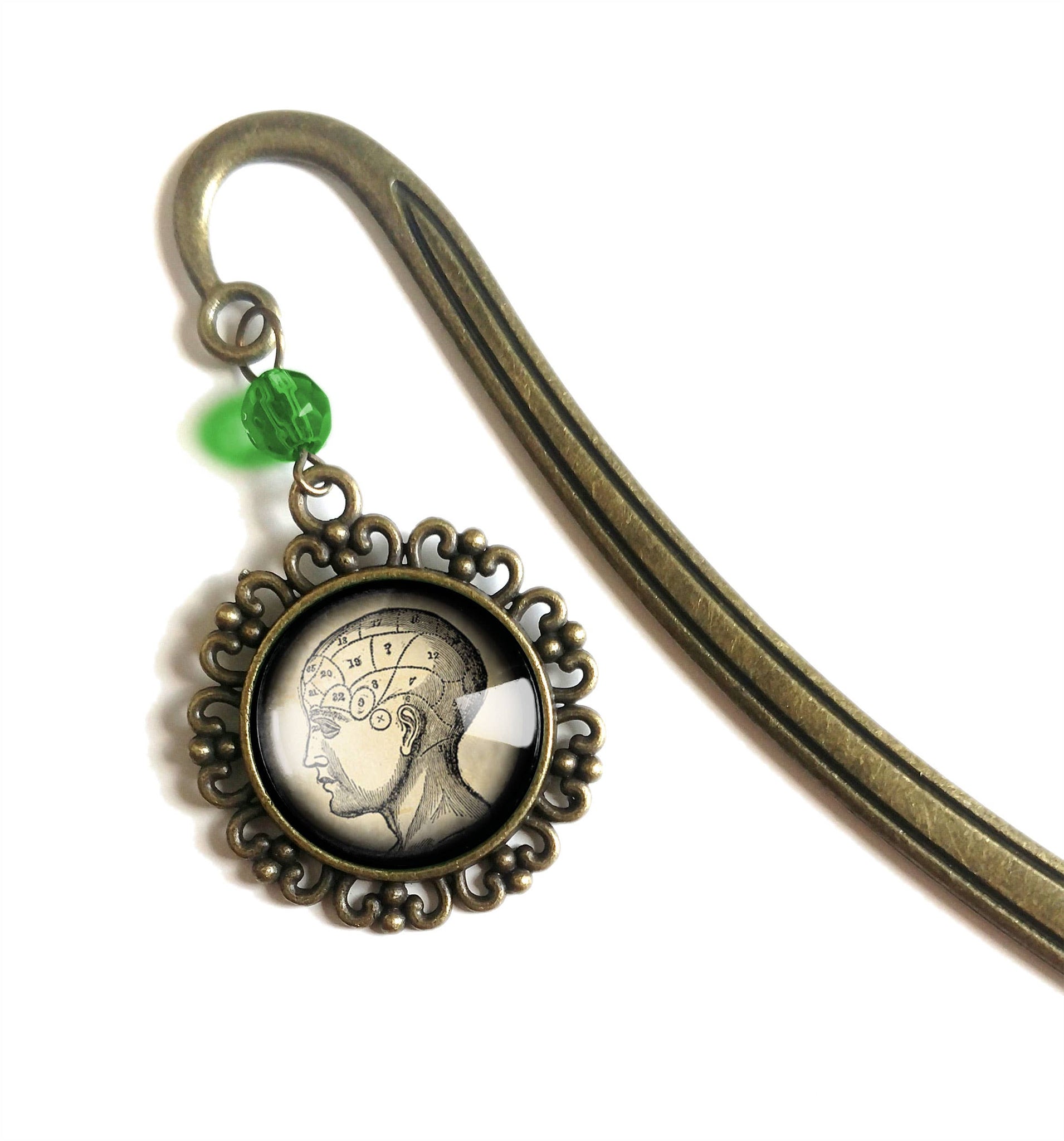 Phrenology Head Brass Bookmark