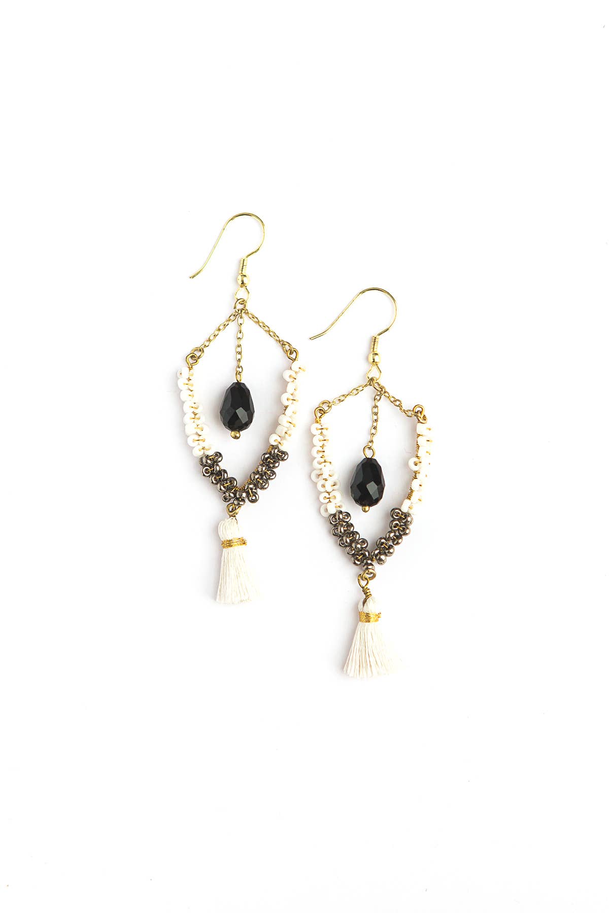 Multitextured Tassel Earrings