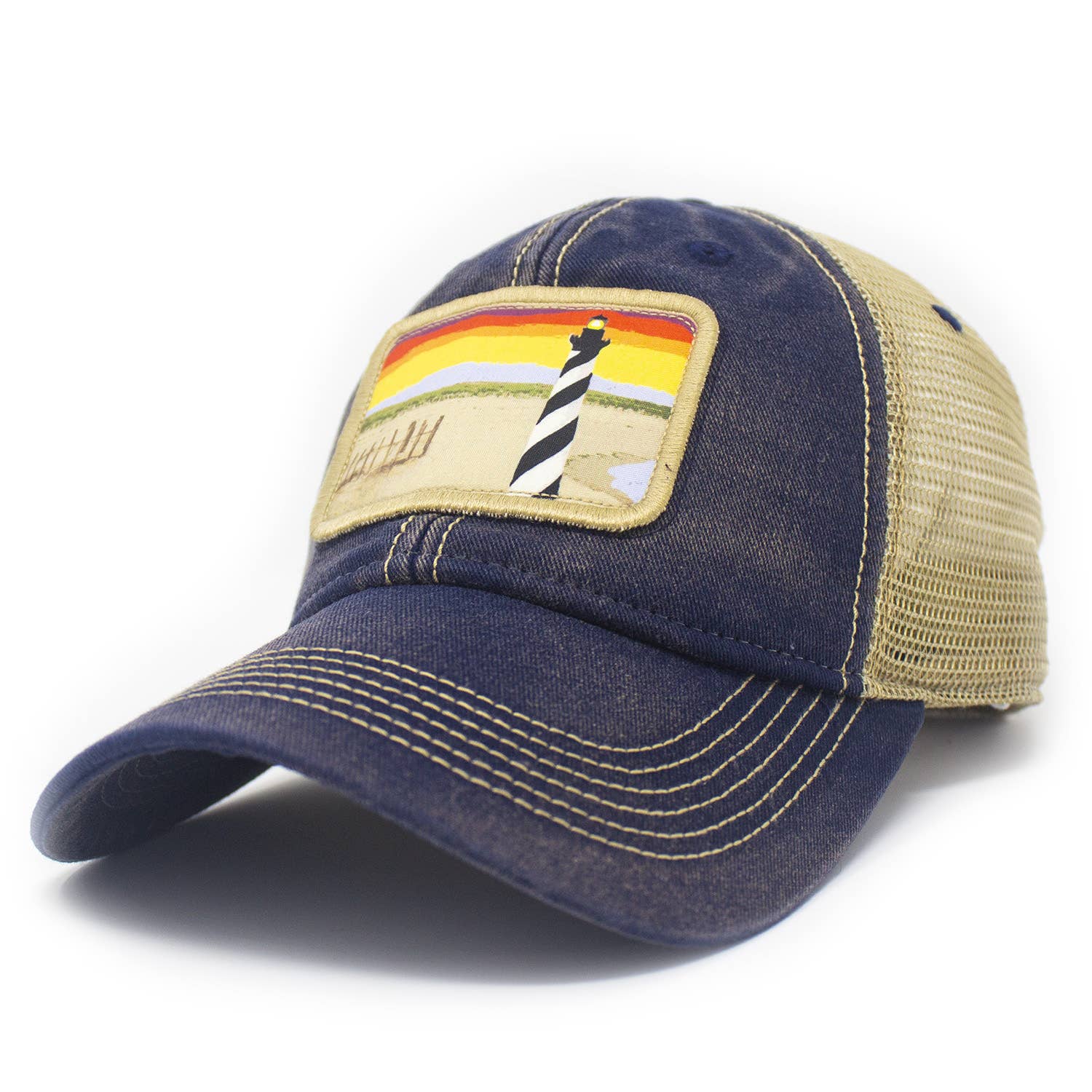 Good Morning Cape Hatteras Lighthouse Trucker Hat, Navy