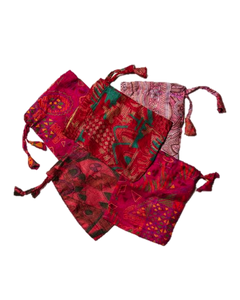 Red Sari Pouch