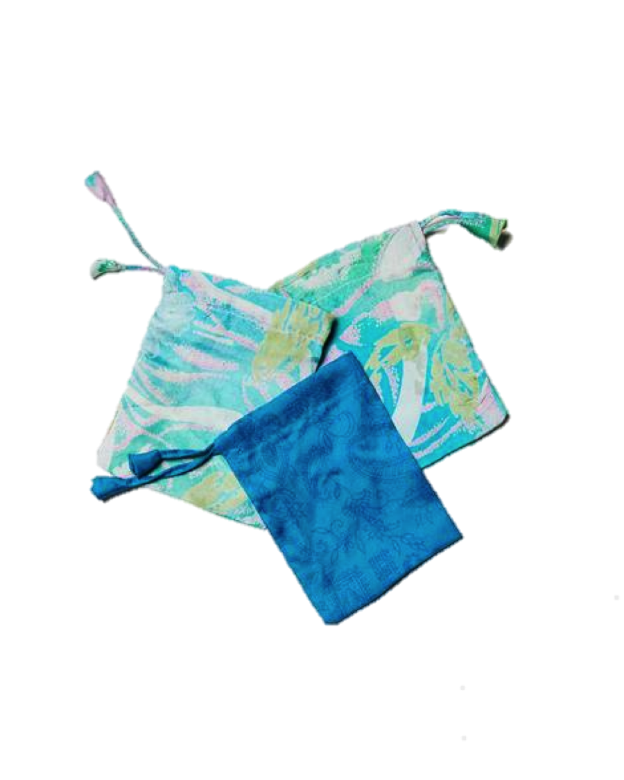 Blue Sari Pouch