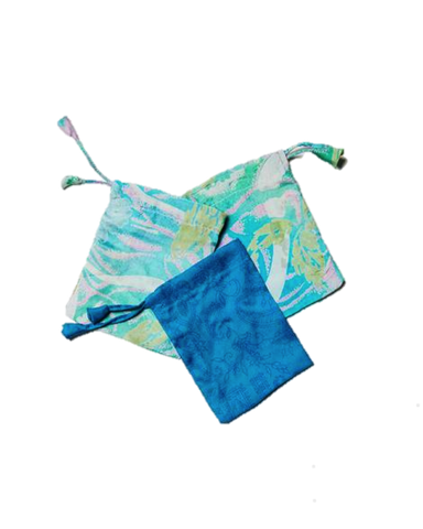 Blue Sari Pouch