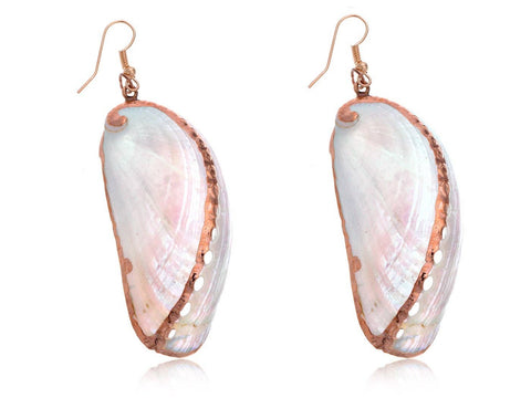 Seashell Half Shells Ocean Inspo Design Drop Earrings