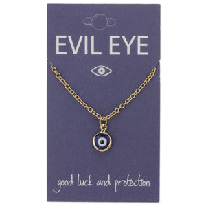 Calming Blue Eye Charm Gold Necklace