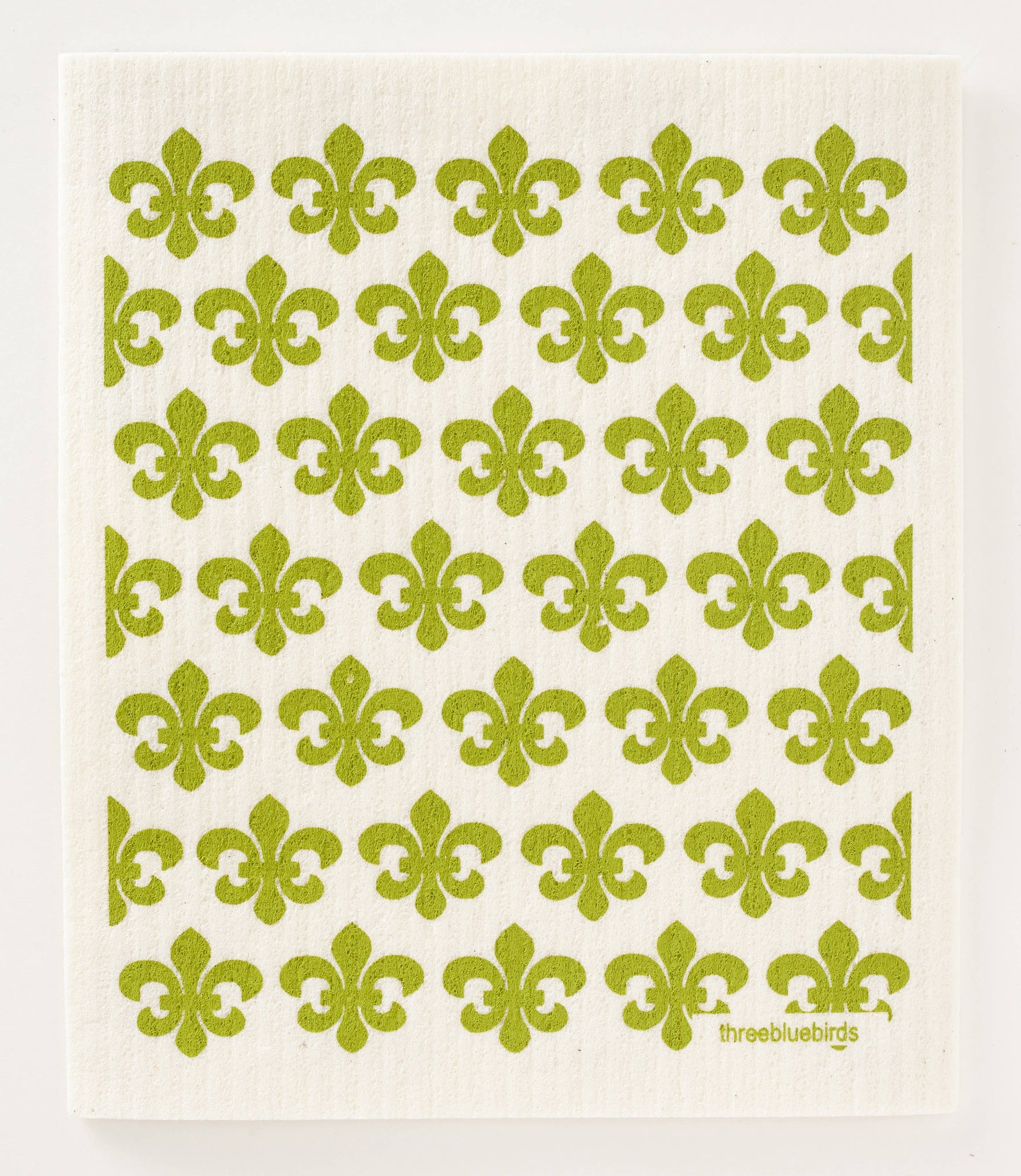 Green Fleur-De-Lis Swedish Dishcloth