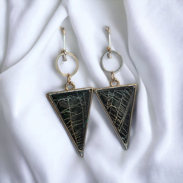 Real Spiderweb Silver tone (Earrings)