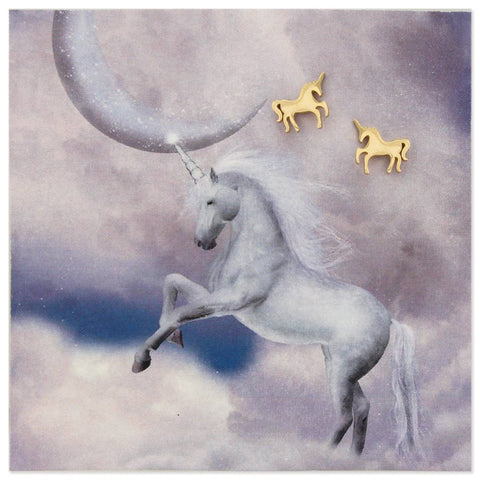 Majestic Unicorn Gold Post Earrings