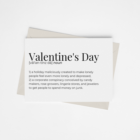 Valentine's Day Snarky Definition Greeting Card