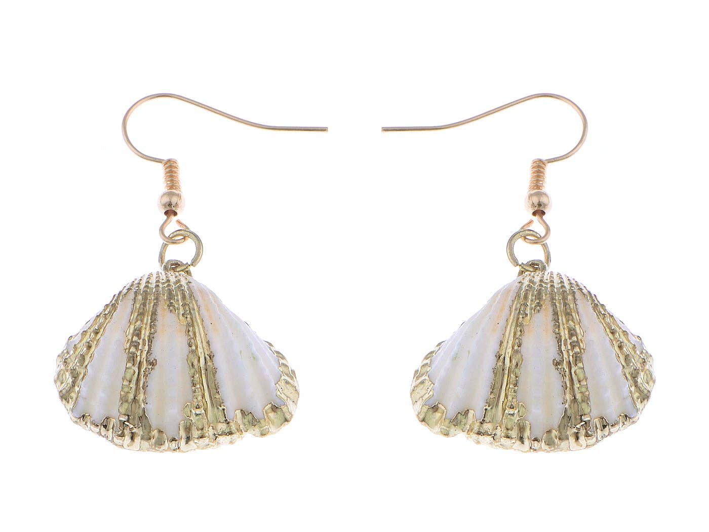 Seashell Half Shells Ocean Inspo Design Drop Earrings