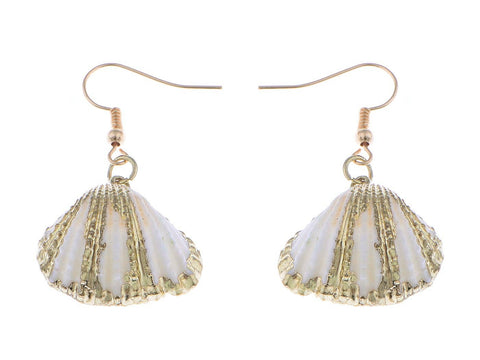 Seashell Half Shells Ocean Inspo Design Drop Earrings