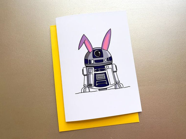 R2D2 Handmade Star Wars Easter Bunny Card by stonedonut design