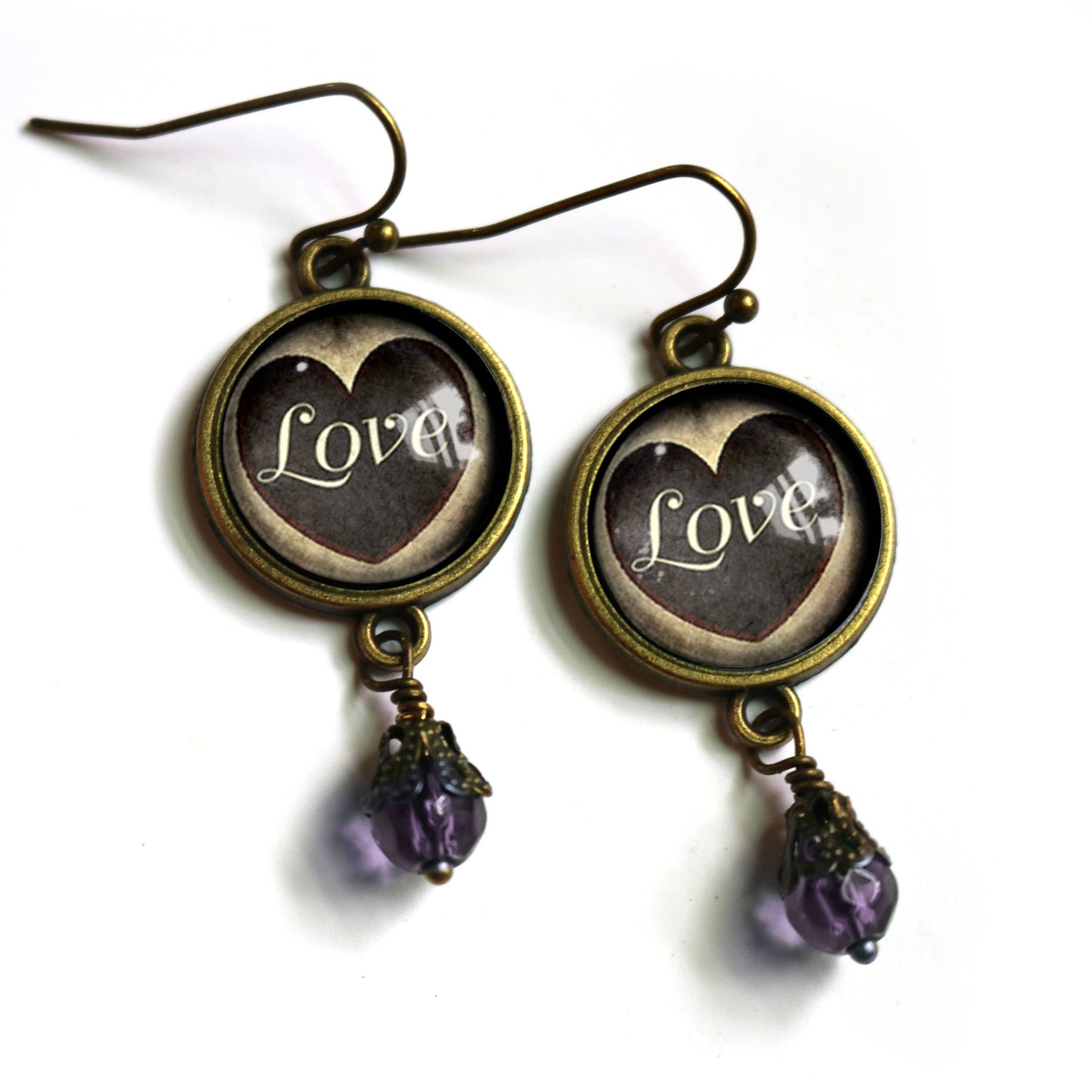 Romantic Script "Love" Valentine's  Day Earrings