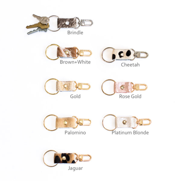 Key Chain | Cowhide & Leather - Brindle