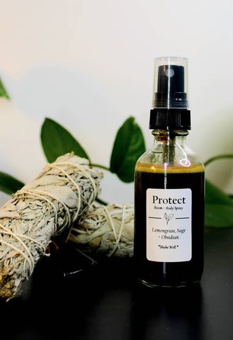 Lemongrass, Sage + Obsidian Protect Room + Body Spray
