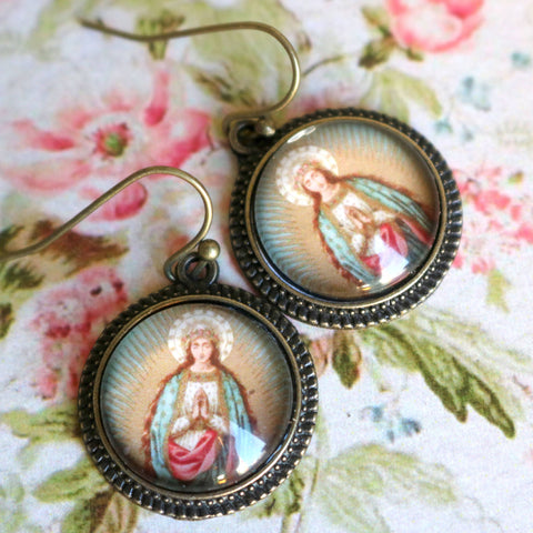 Our Lady of Guadalupe Madonna of the Stars Earrings