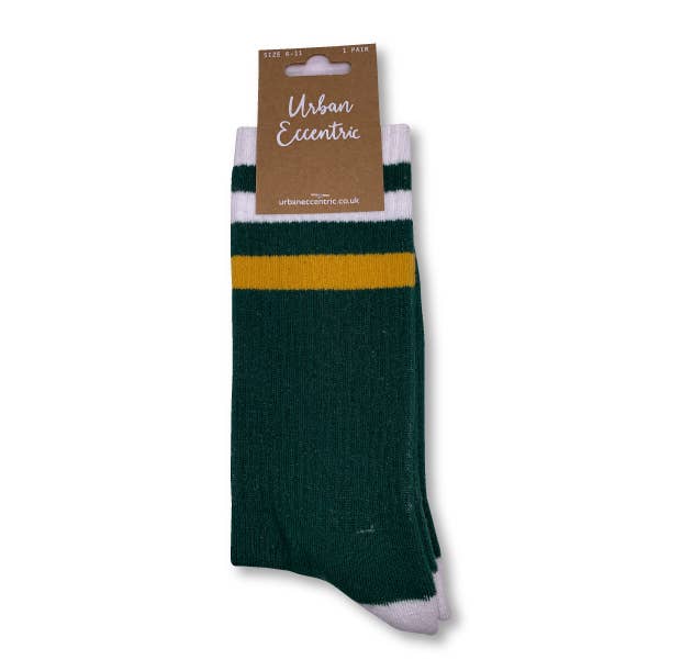 Unisex Green Stripe Socks