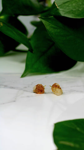 Authentic Citrine Crystal Stud Earring