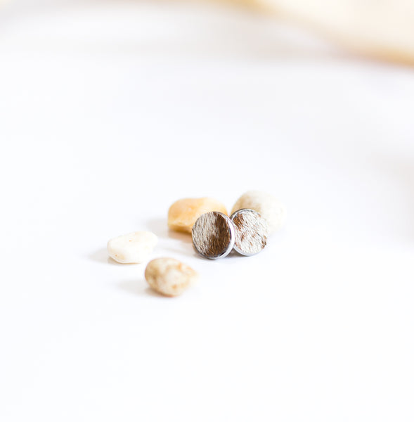 Rolo Earrings | Cowhide & Leather Studs