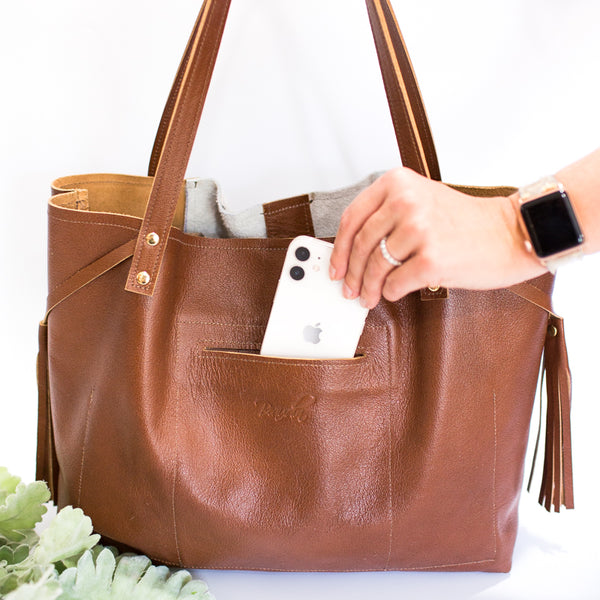 Valise Tote | Brown+White Cowhide