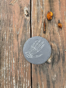 Skeleton Hand Anatomy Engraved Slate Coaster