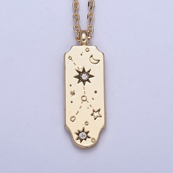 New Gold Zodiac Necklace Pendant Tag Horoscope Star Celestial Personalized Jewelry
