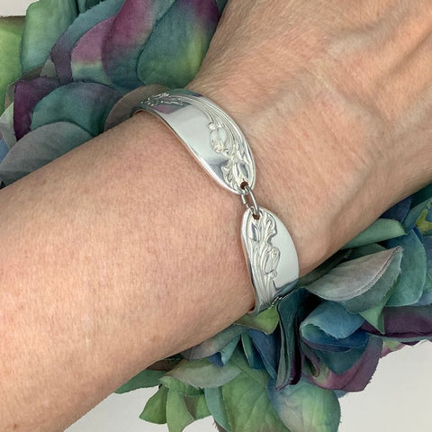 Handmade Garden of Roses Silverware Bracelet