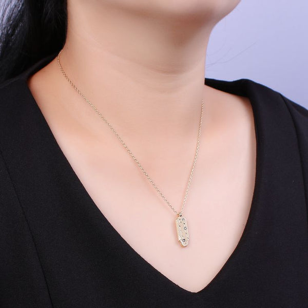 New Gold Zodiac Necklace Pendant Tag Horoscope Star Celestial Personalized Jewelry