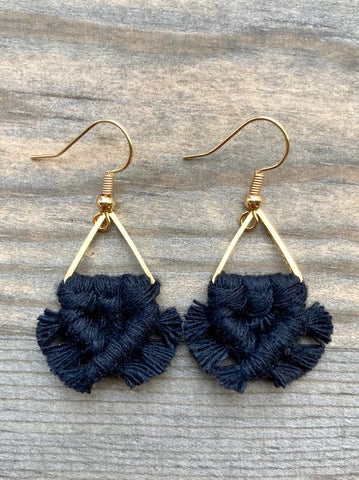 Micro Fringe Triangle - Black & Gold