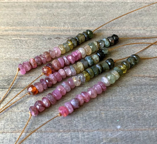 Watermelon Tourmaline Bar Necklace