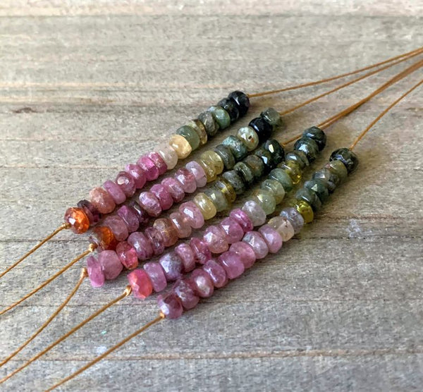 Watermelon Tourmaline Bar Necklace