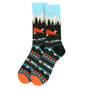 Fox Socks for Men Argyle Style Mountains Foxy