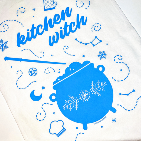 Kitchen Witch Frost Garland Tea Towel Pyrex Dish Inspired