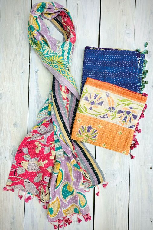 Kantha Recycled Cotton Sari Scarf