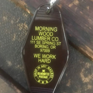 Motel Key Fob, Morning Wood Lumber Co.