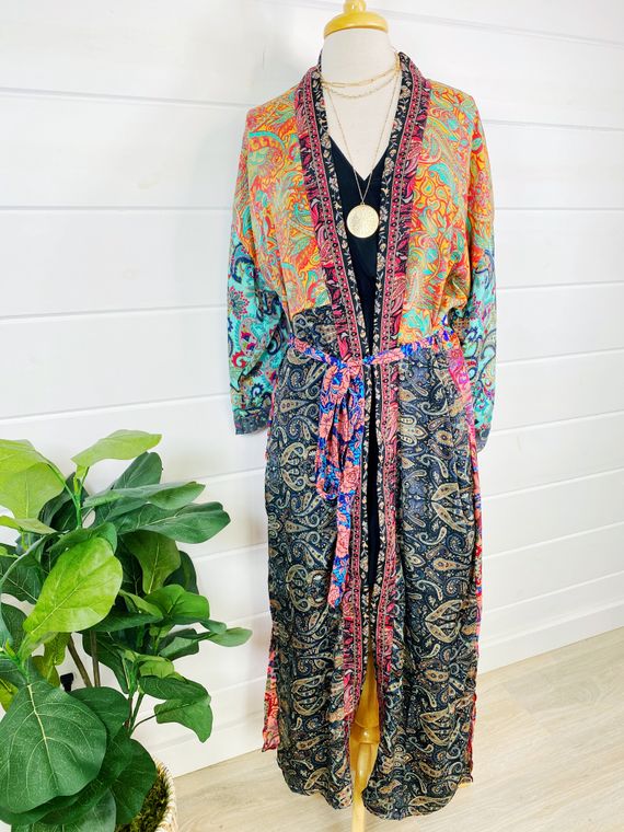 Patchwork Silk Kimono Robe