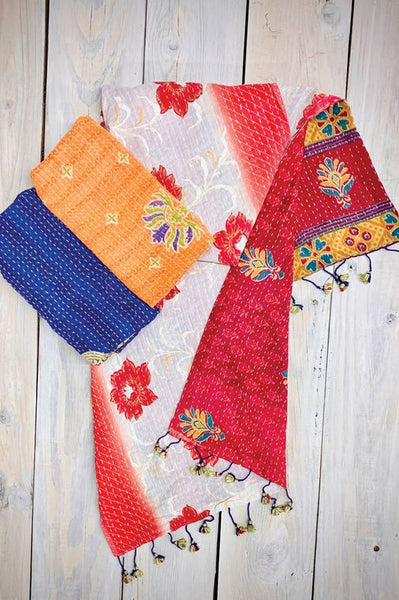 Kantha Recycled Cotton Sari Scarf