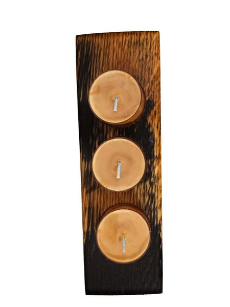 Bourbon Barrel Stave Tealight Holder