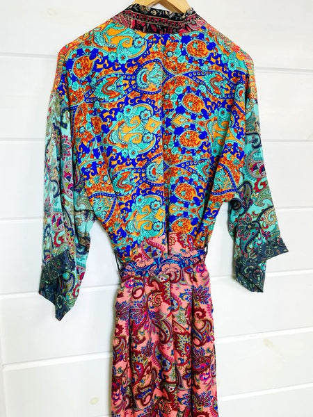 Patchwork Silk Kimono Robe