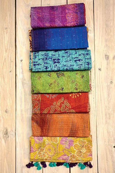 Kantha Recycled Silk Sari Scarf