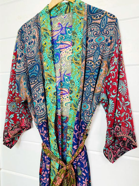 Patchwork Silk Kimono Robe